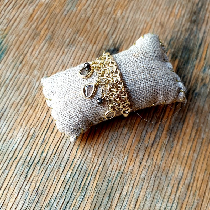 Marie Laure Chamorel žiedas su deimantų plokštelėmis BICOLORE GOLD